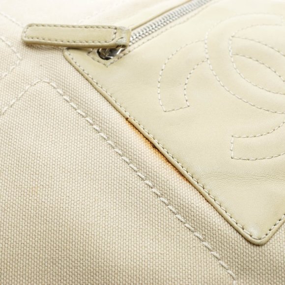 Auth Chanel Tote Bag Canvas Beige #15757C26 - Picture 12 of 14